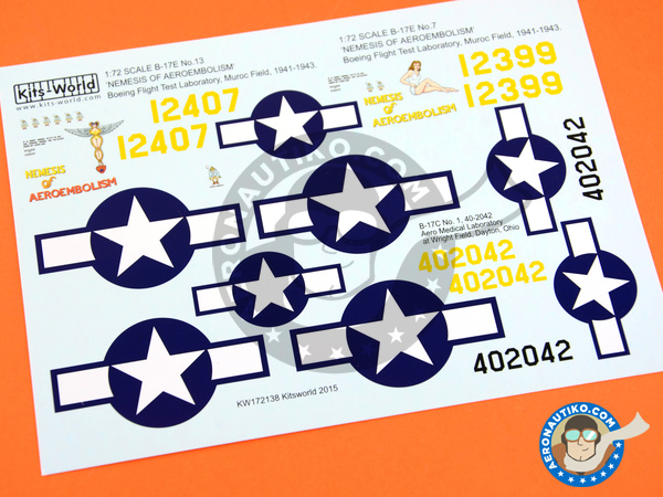 Image 1: Boeing B-17 Flying Fortress E |  in 1/72 scale manufactured by Kits World (ref. KW172138)