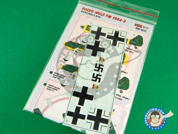 Image 1: Focke-Wulf Fw 190 Würger A-3 | Decals in 1/48 scale manufactured by Kora Models (ref. KORA-Dec4832)