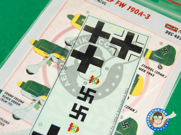 Image 2: Focke-Wulf Fw 190 Würger A-3 | Decals in 1/48 scale manufactured by Kora Models (ref. KORA-Dec4832)