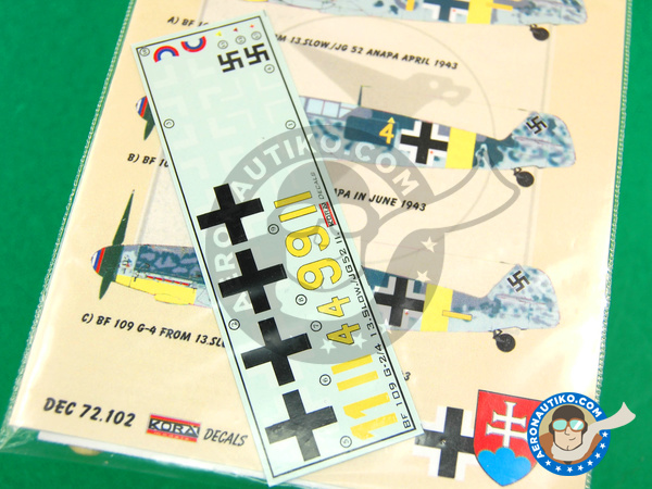 Image 2: Messerschmitt Bf 109 G-2/4 | Decals in 1/72 scale manufactured by Kora Models (ref. KORA-Dec72102)
