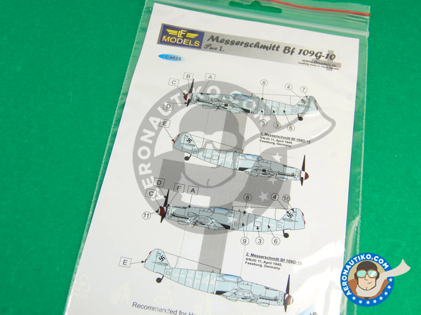Image 1: Messerschmitt Bf 109 G-10 | Decals in 1/48 scale manufactured by LF Models (ref. LF-C4825)