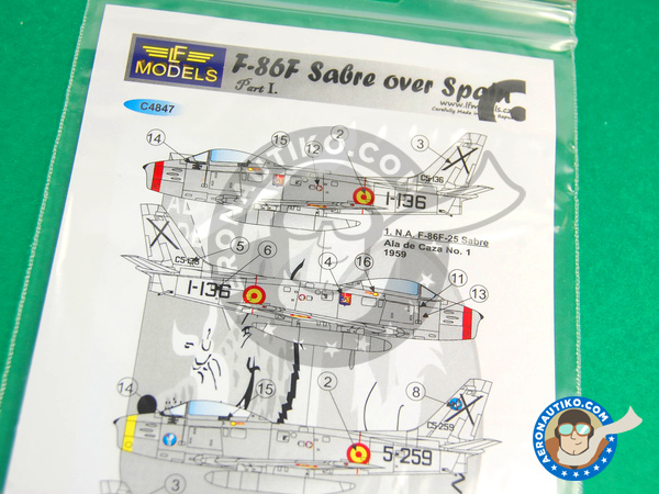Image 1: North American F-86 Sabre F | Decals in 1/48 scale manufactured by LF Models (ref. LF-C4847)