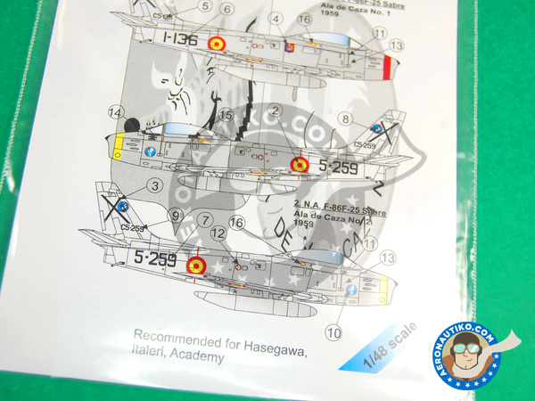 Image 2: North American F-86 Sabre F | Decals in 1/48 scale manufactured by LF Models (ref. LF-C4847)