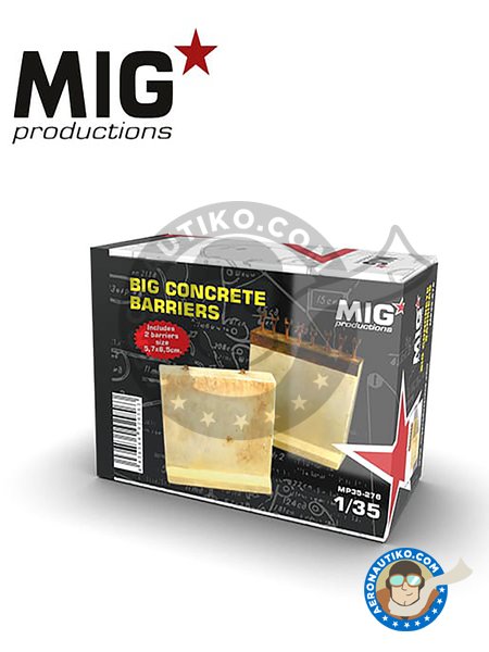 Big concrete barriers | Barrier in 1/35 scale manufactured by MIG Productions (ref. MP35-276) image