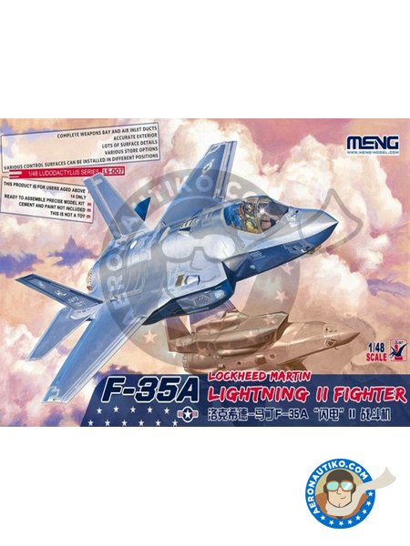 Lockheed-Martin F-35A Lightning II | Airplane kit in 1/48 scale manufactured by Meng Model (ref. LS-007) image