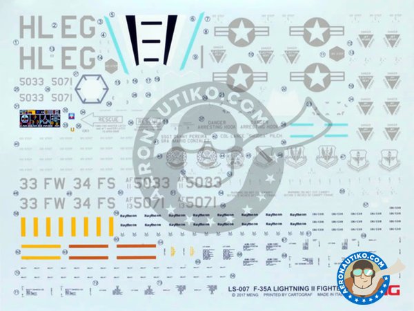Image 7: Lockheed-Martin F-35A Lightning II | Maqueta de avión en escala 1/48 fabricado por Meng Model (ref. LS-007)