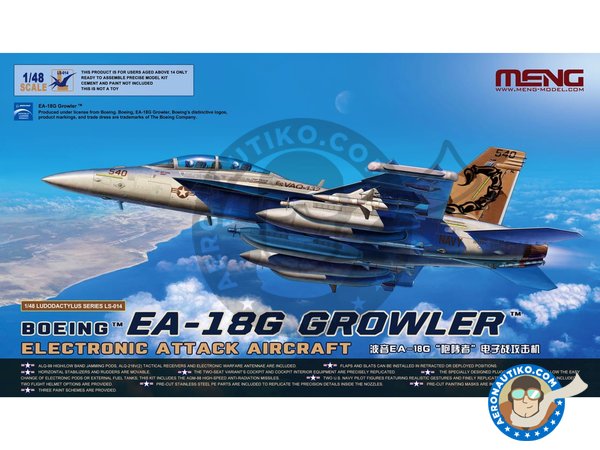 Image 1: Boeing EA-18G "Growler" EAA | Airplane kit in 1/48 scale manufactured by Meng Model (ref. LS-014)