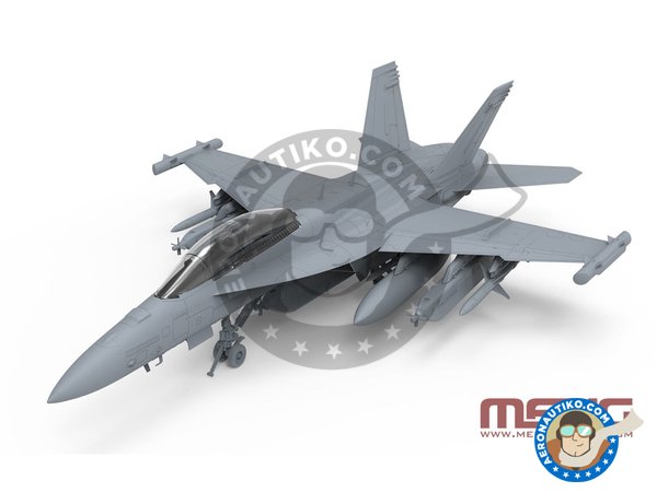Image 3: Boeing EA-18G "Growler" EAA | Airplane kit in 1/48 scale manufactured by Meng Model (ref. LS-014)