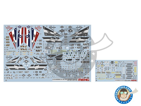 Image 11: Boeing F/A-18F Super Hornet "Bounty Hunters" | Model kit in 1/48 scale manufactured by Meng Model (ref. LS-016)