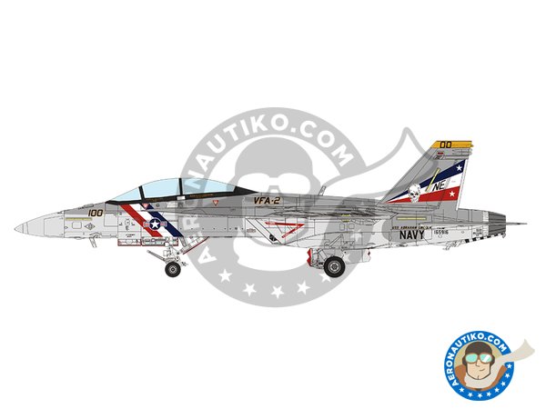Image 12: Boeing F/A-18F Super Hornet "Bounty Hunters" | Model kit in 1/48 scale manufactured by Meng Model (ref. LS-016)