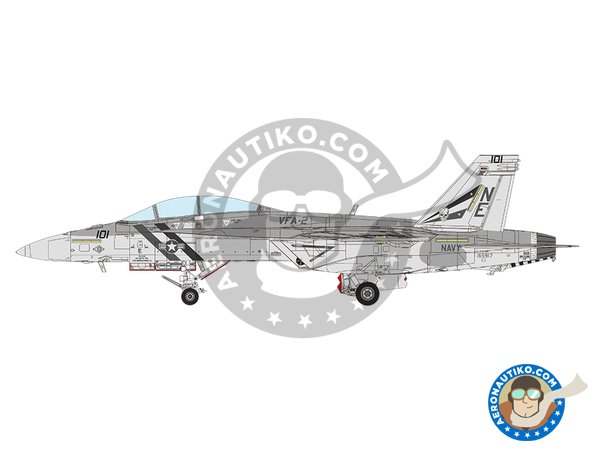 Image 13: Boeing F/A-18F Super Hornet "Bounty Hunters" | Model kit in 1/48 scale manufactured by Meng Model (ref. LS-016)