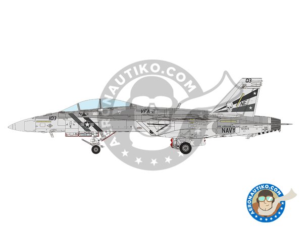 Image 14: Boeing F/A-18F Super Hornet "Bounty Hunters" | Model kit in 1/48 scale manufactured by Meng Model (ref. LS-016)