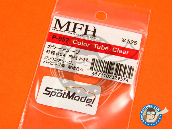 Image 1: Tubo transparente de 0.4 mm (exterior) x 0.2 mm (interior) x 50 cm (longitud) | Tubo fabricado por Model Factory Hiro (ref. MFH-P957)