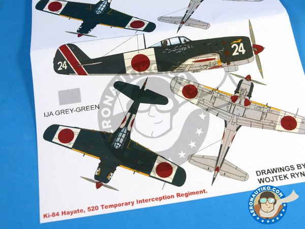 Image 2: Nakajima Ki-84 Hayate | Masks in 1/32 scale manufactured by Montex Mask (ref. K32034)