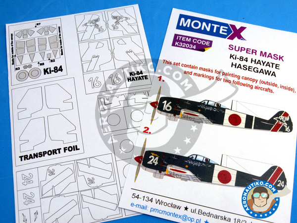 Image 3: Nakajima Ki-84 Hayate | Masks in 1/32 scale manufactured by Montex Mask (ref. K32034)