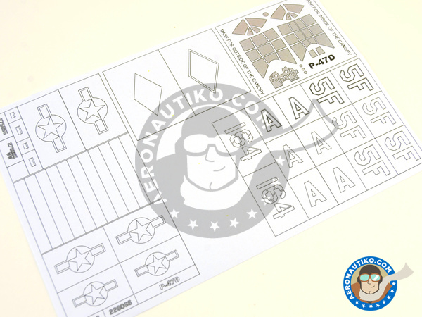 Image 6: Republic P-47 Thunderbolt D Razorback | Masks in 1/32 scale manufactured by Montex Mask (ref. K32175)