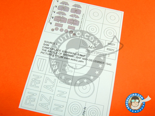 Image 2: Supermarine Spitfire Mk. I | Masks in 1/32 scale manufactured by Montex Mask (ref. K32222)