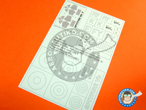 Image 3: Supermarine Spitfire Mk. Vb | Masks in 1/32 scale manufactured by Montex Mask (ref. K32224)