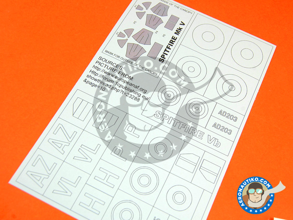 Image 2: Supermarine Spitfire Mk. Vb | Masks in 1/32 scale manufactured by Montex Mask (ref. K32225)