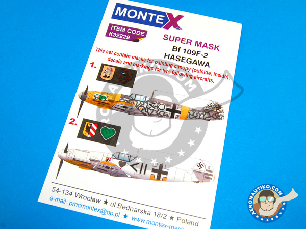 Image 1: Messerschmitt Bf 109 F-2 | Masks in 1/32 scale manufactured by Montex Mask (ref. K32229)