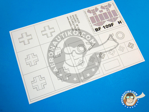 Image 2: Messerschmitt Bf 109 F-2 | Masks in 1/32 scale manufactured by Montex Mask (ref. K32229)