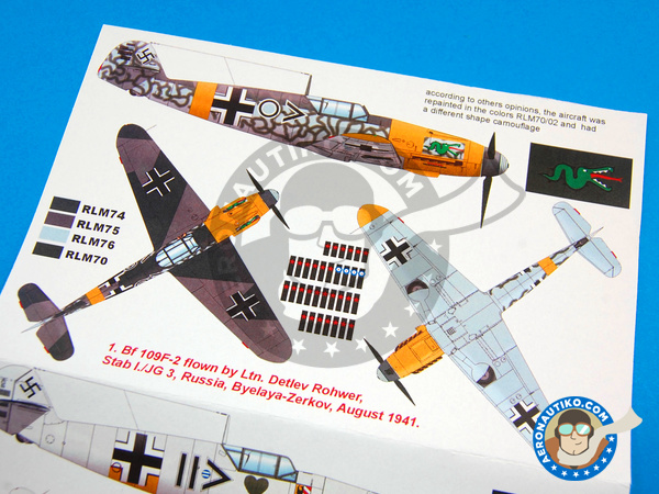 Image 5: Messerschmitt Bf 109 F-2 | Masks in 1/32 scale manufactured by Montex Mask (ref. K32229)