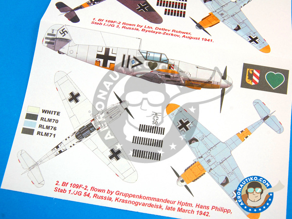 Image 6: Messerschmitt Bf 109 F-2 | Masks in 1/32 scale manufactured by Montex Mask (ref. K32229)
