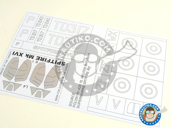 Image 5: Supermarine Spitfire Mk. XVI | Masks in 1/32 scale manufactured by Montex Mask (ref. K32250)