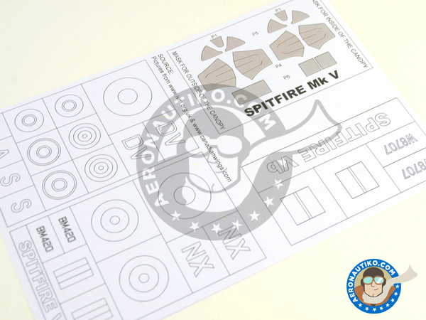 Image 4: Supermarine Spitfire Mk. Vb | Masks in 1/32 scale manufactured by Montex Mask (ref. K32252)