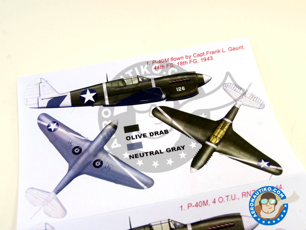 Image 3: Curtiss P-40 Warhawk M | Masks in 1/32 scale manufactured by Montex Mask (ref. K32255)
