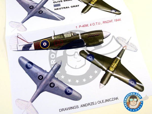 Image 4: Curtiss P-40 Warhawk M | Masks in 1/32 scale manufactured by Montex Mask (ref. K32255)