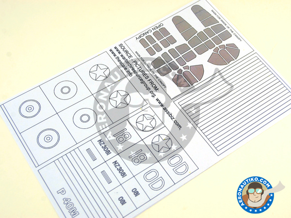 Image 5: Curtiss P-40 Warhawk M | Masks in 1/32 scale manufactured by Montex Mask (ref. K32255)