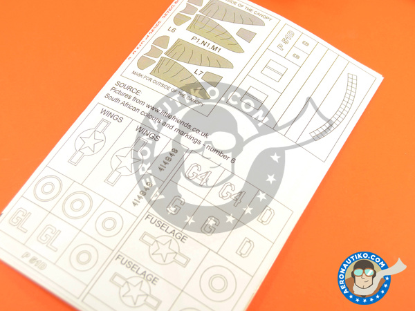 Image 4: North American P-51 Mustang D | Masks in 1/32 scale manufactured by Montex Mask (ref. K32282)