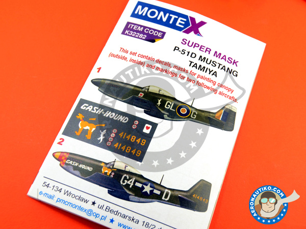 Image 5: North American P-51 Mustang D | Masks in 1/32 scale manufactured by Montex Mask (ref. K32282)