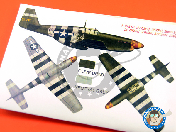 Image 1: North American P-51 Mustang B | Masks in 1/32 scale manufactured by Montex Mask (ref. K32283)