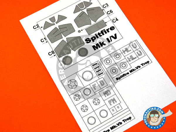 Image 2: Supermarine Spitfire Mk. Vb Trop | Masks in 1/48 scale manufactured by Montex Mask (ref. K48002)