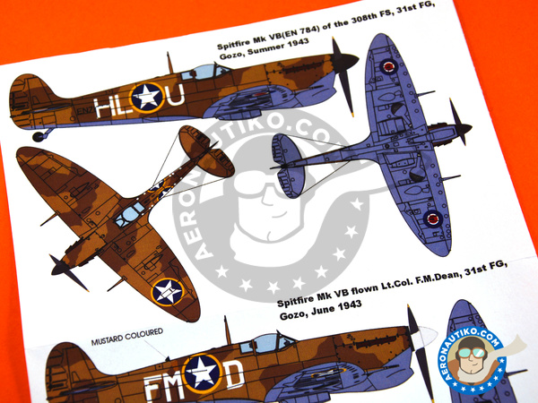 Image 3: Supermarine Spitfire Mk. Vb Trop | Masks in 1/48 scale manufactured by Montex Mask (ref. K48002)