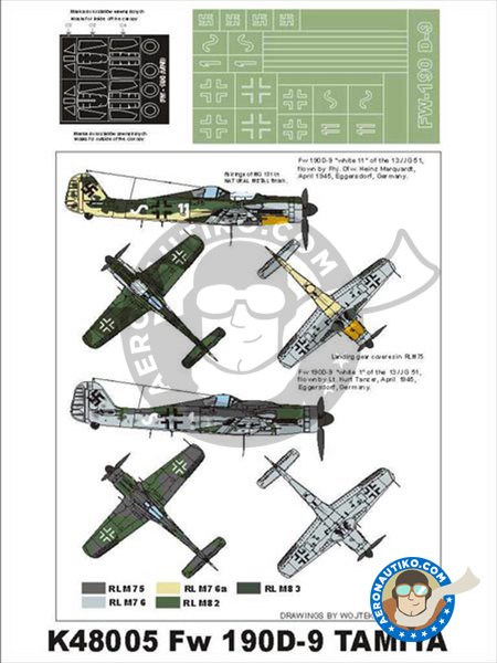 Fw 190 D9 | Masks in 1/48 scale manufactured by Montex Mask (ref. K48005) image