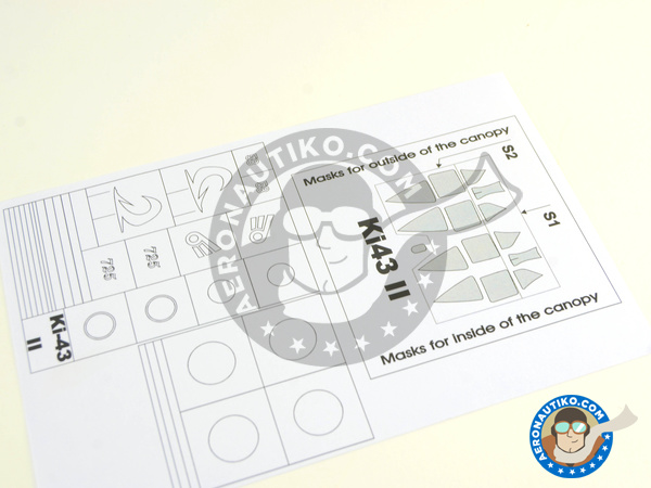 Image 5: Nakajima Ki-43 Hayabusa Oscar II | Masks in 1/48 scale manufactured by Montex Mask (ref. K48016)