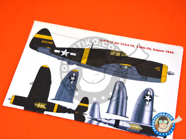 Image 2: Republic P-47 Razorback D | Masks in 1/48 scale manufactured by Montex Mask (ref. K48025)