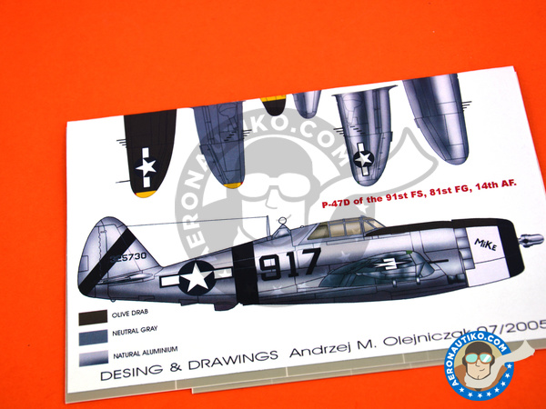 Image 3: Republic P-47 Razorback D | Masks in 1/48 scale manufactured by Montex Mask (ref. K48025)