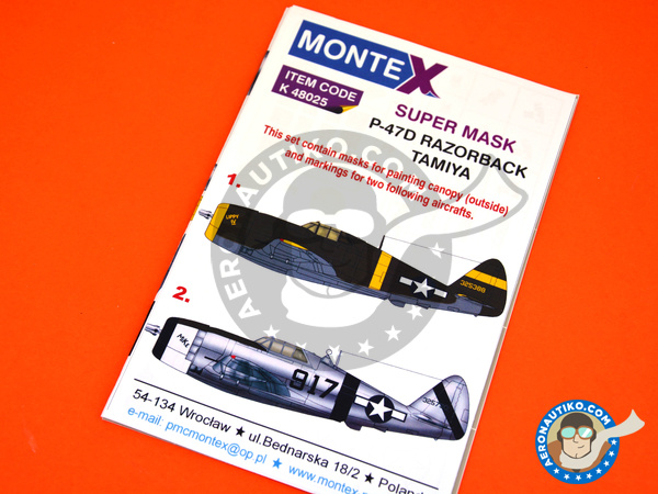 Image 5: Republic P-47 Razorback D | Masks in 1/48 scale manufactured by Montex Mask (ref. K48025)