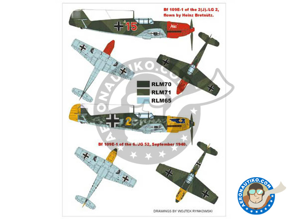 Image 1: Messerschmitt Bf 109 E-1 | Masks in 1/48 scale manufactured by Montex Mask (ref. K48032)