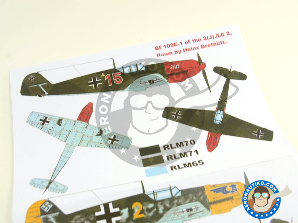 Image 3: Messerschmitt Bf 109 E-1 | Masks in 1/48 scale manufactured by Montex Mask (ref. K48032)