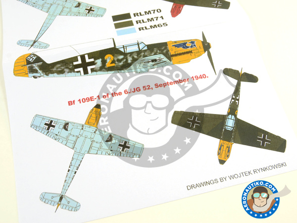 Image 4: Messerschmitt Bf 109 E-1 | Masks in 1/48 scale manufactured by Montex Mask (ref. K48032)