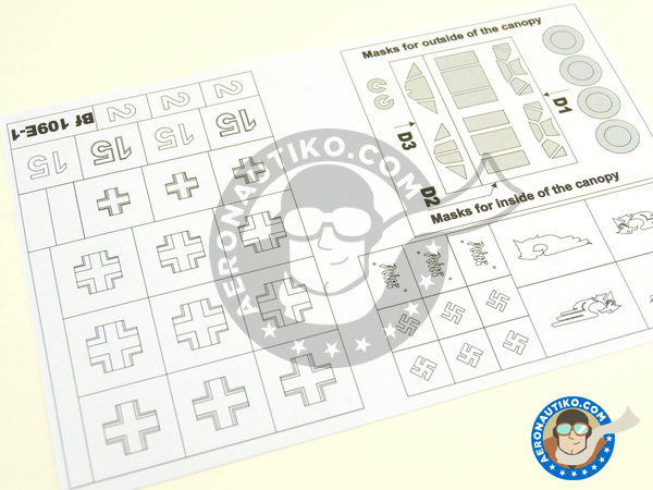 Image 5: Messerschmitt Bf 109 E-1 | Masks in 1/48 scale manufactured by Montex Mask (ref. K48032)
