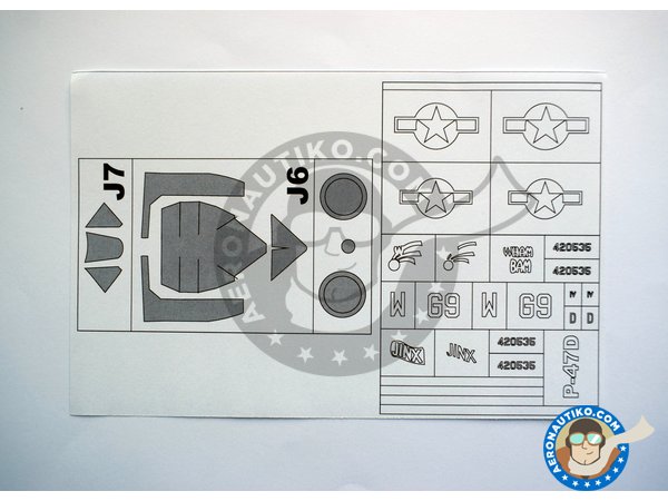 Image 2: Republic P-47D Thunderbolt | Masks in 1/48 scale manufactured by Montex Mask (ref. K48059)