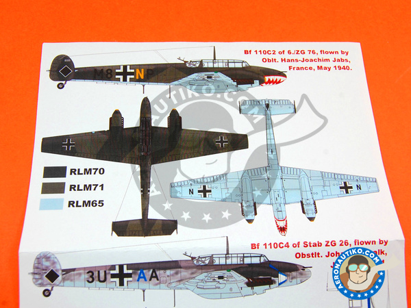 Image 4: Messerschmitt Bf 110 C | Masks in 1/48 scale manufactured by Montex Mask (ref. K48131)