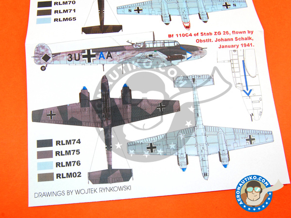 Image 5: Messerschmitt Bf 110 C | Masks in 1/48 scale manufactured by Montex Mask (ref. K48131)