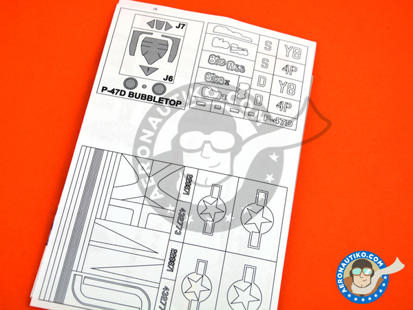 Image 3: Republic P-47 Thunderbolt D Bubble Top | Masks in 1/48 scale manufactured by Montex Mask (ref. K48143)